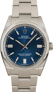 Rolex Oyster Perpetual 36MM Stainless Steel, Oyster Band Blue Chromalight Dial, B&P (2022)