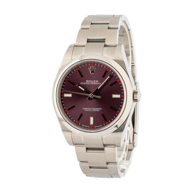 Rolex Oyster Perpetual 39MM 114300 Red Grape Dial