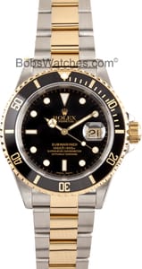 Pre-Owned Mens Rolex Submariner Two Tone with Black Dial 16613BKSO