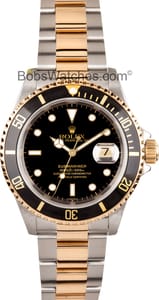 Used Rolex Submariner Two Tone with Black Dial Model 16613