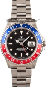 Used Men's Rolex GMT Master II Pepsi Bezel Model 16710