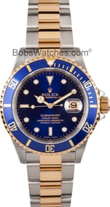 Used Rolex Submariner Steel & Gold Blue Face 16613 -1