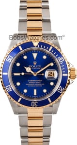 Pre-Owned Men's Rolex Submariner Steel and Gold Blue Dial 16613