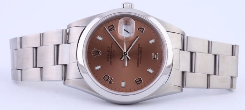 Men's Pre Owned Rolex Date Stainless Salmon Dial 15200