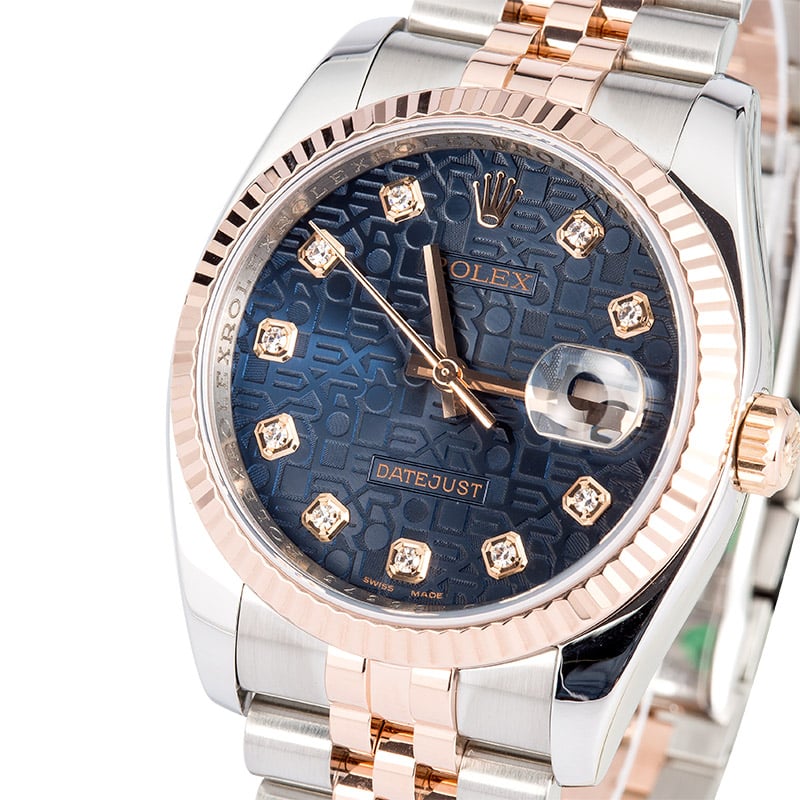 Men's Rolex Stainless and Rose Gold Datejust 116231