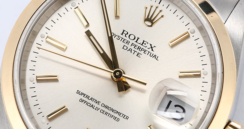 Rolex Date 15203 Silver Index Dial