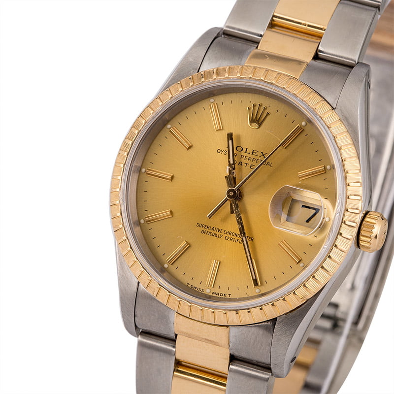 Pre Owned Rolex Date 15223 Champagne Dial T
