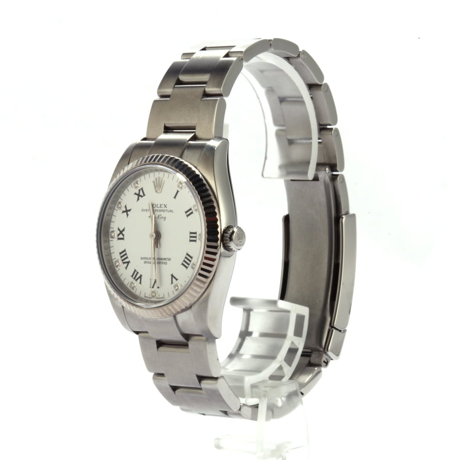 Pre-Owned Rolex Air-King 114234 White Diamond Dial
