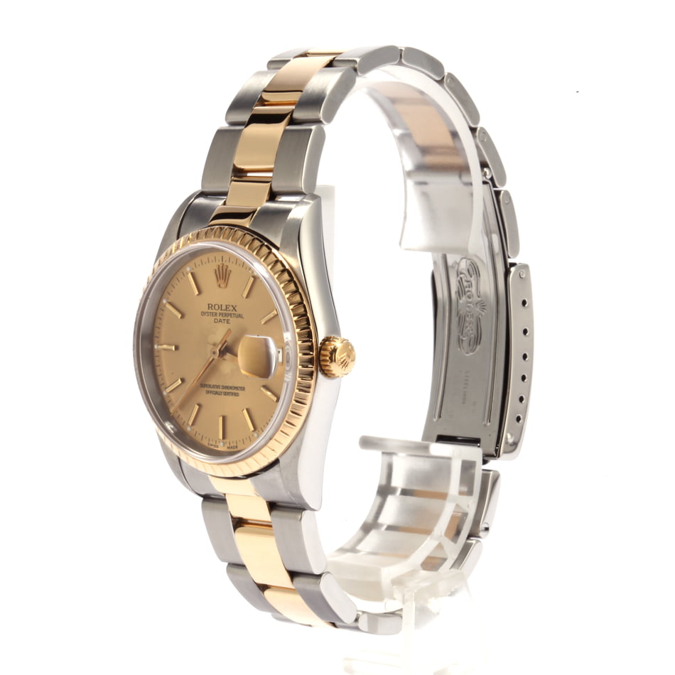 Pre-Owned Rolex Date 15223 Champagne Dial Watch