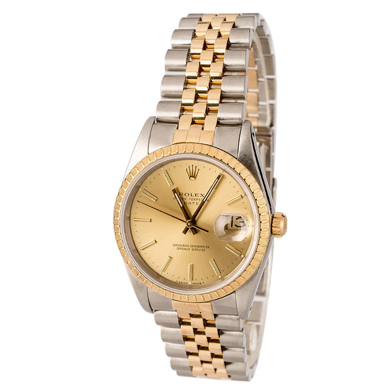 Rolex Date 15223 Two Tone Champagne Dial
