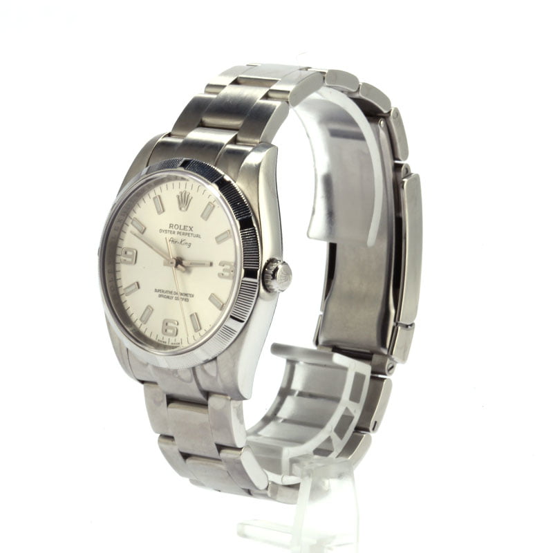 Pre-owned Rolex Men's Air King Precision Stainless Steel Watch