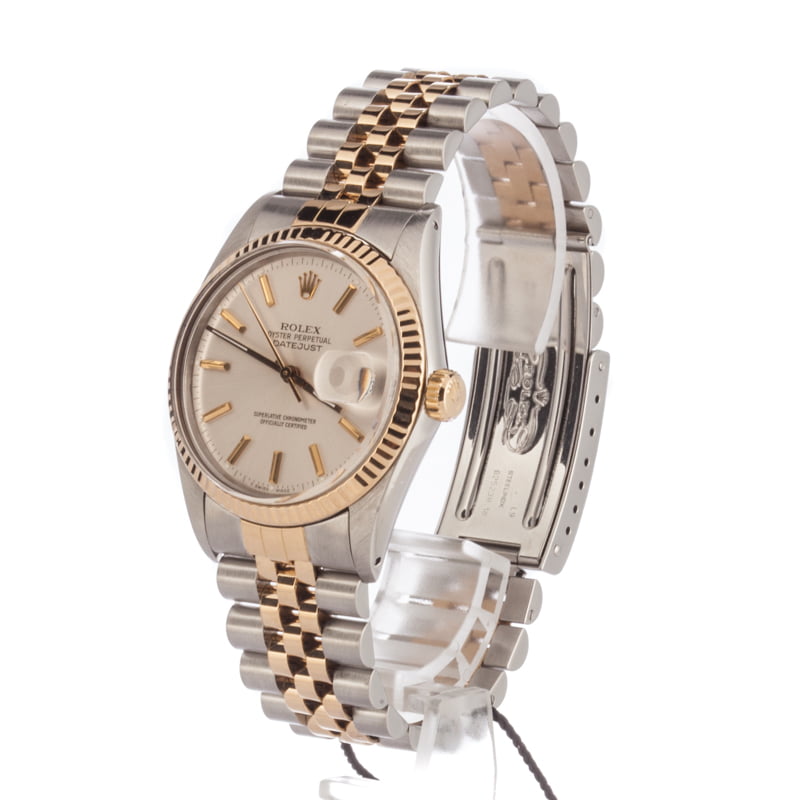 Pre-Owned Rolex Two-Tone Datejust 16013 Silver Dial