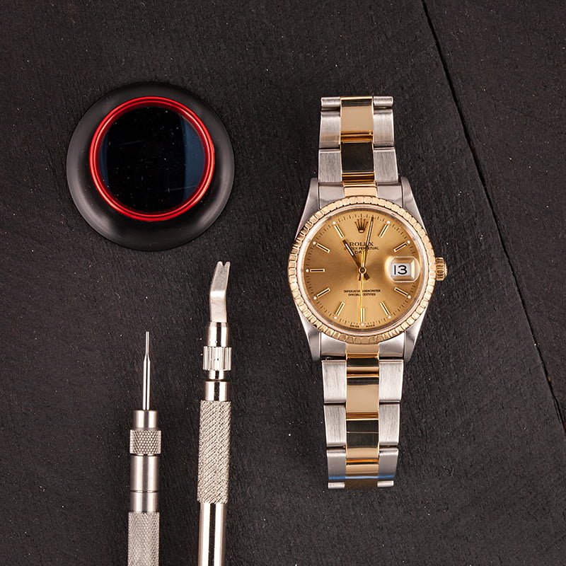 Used Rolex Oyster Perpetual Date 15223 Two Tone T