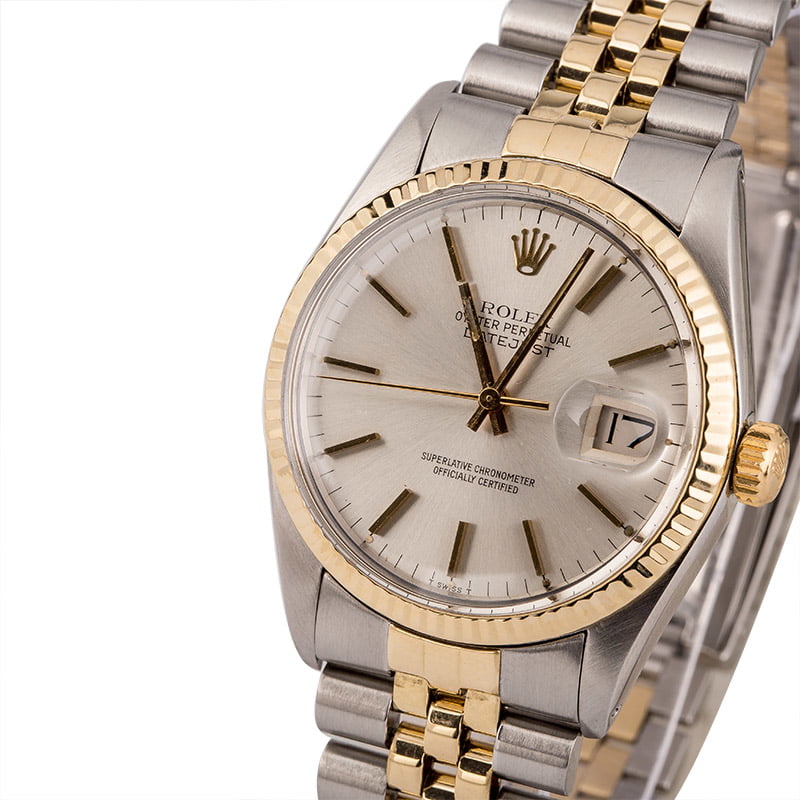 Pre Owned Rolex Two-Tone Datejust 16013 Silver