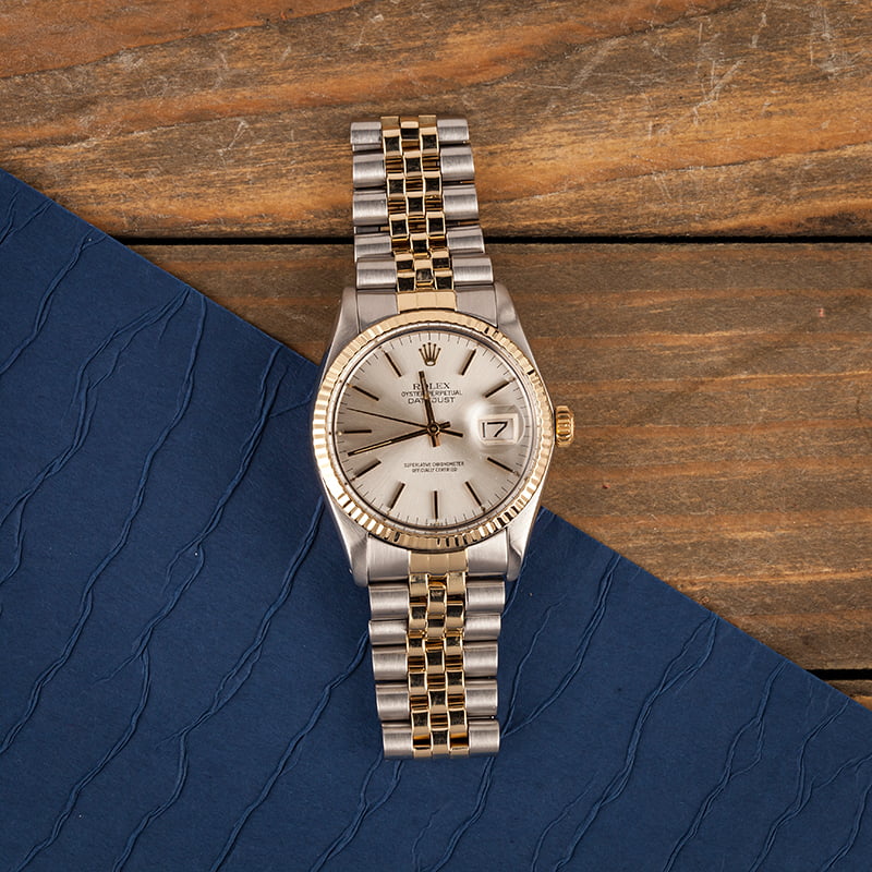Pre Owned Rolex Two-Tone Datejust 16013 Silver