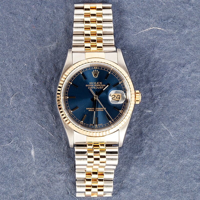 Rolex Datejust 16233 Two Tone Blue Dial