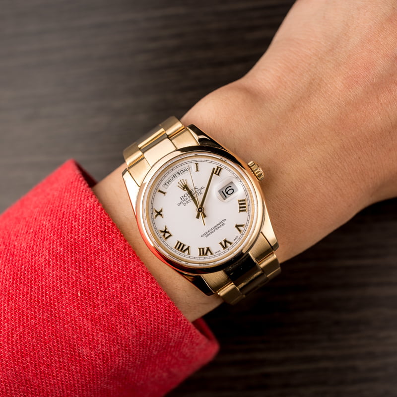 Pre Owned Rolex Day-Date 118208 Yellow Gold Oyster Bracelet