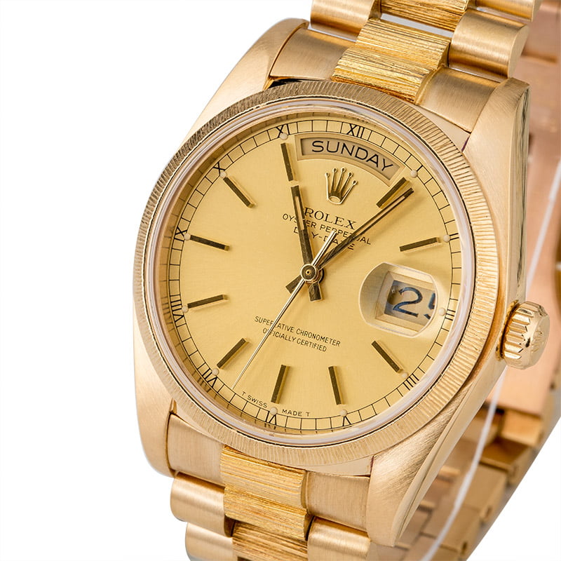 Used Rolex President 18078 Barked Accents