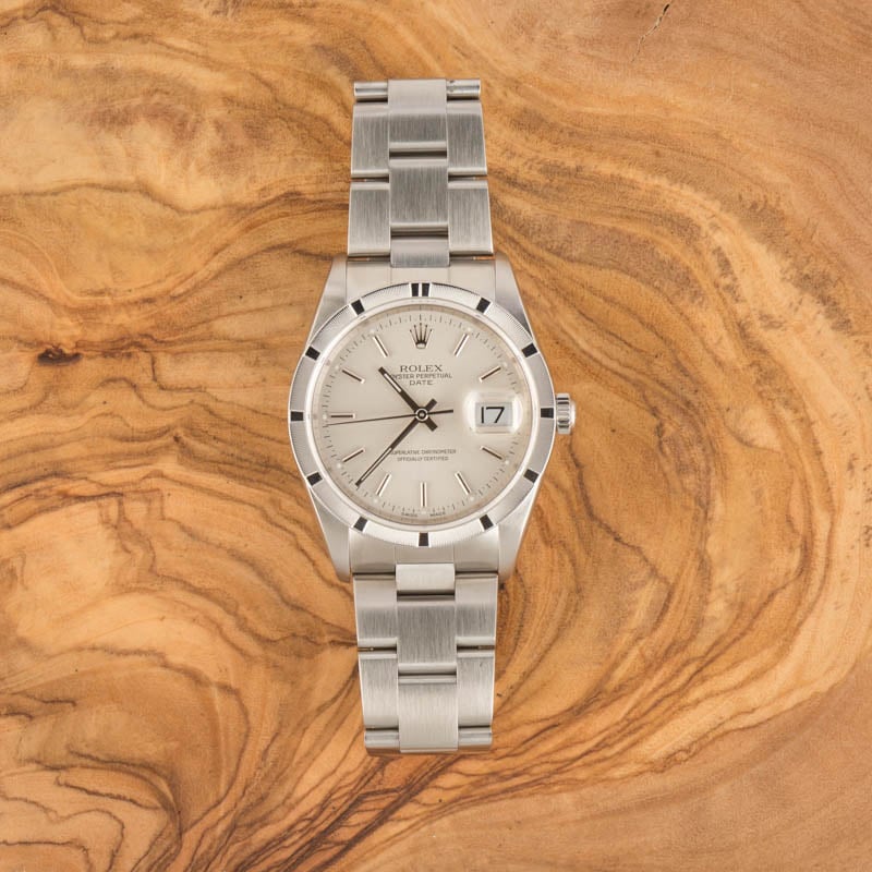 Used Rolex Date 15210 Silver Dial