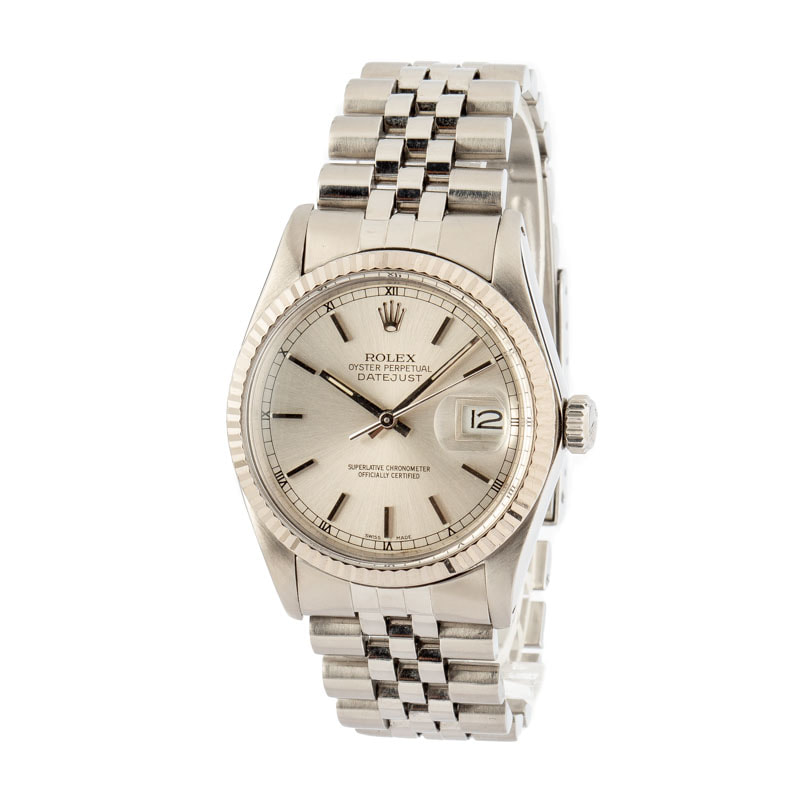 Pre Owned Rolex Datejust 16014 Silver Index
