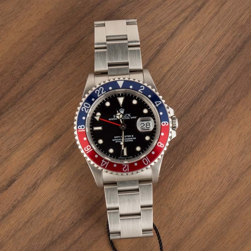 Used Rolex GMT-Master II Ref 16710 Stainless Steel Pepsi