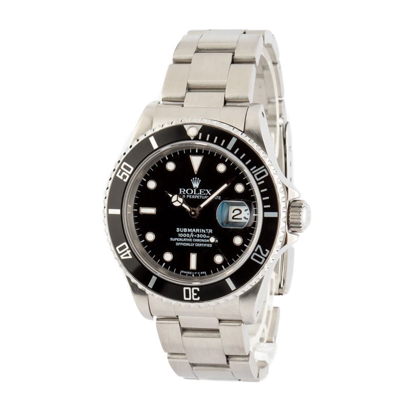 Pre-Owned Rolex Submariner 16610 Black Dial
