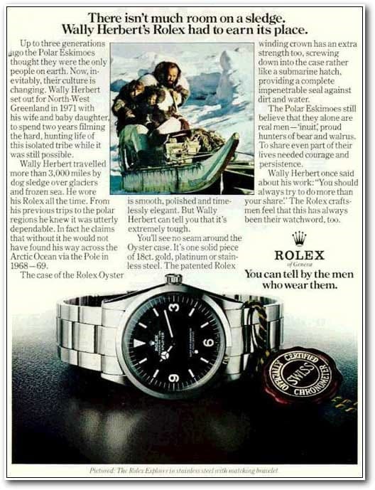 Vintage Rolex Sledge Ad
