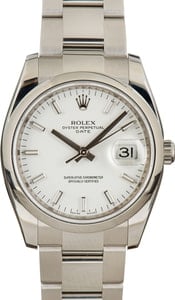 Rolex Date 115200 White Dial