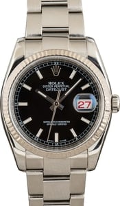 PreOwned Rolex Datejust 116234 Black Dial