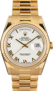 Rolex Day-Date President 118238 White Roman Dial