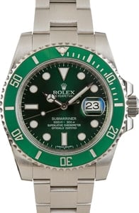 Rolex Submariner 40MM Stainless Steel, Green Hulk Green Dial, Rolex Papers (2015)