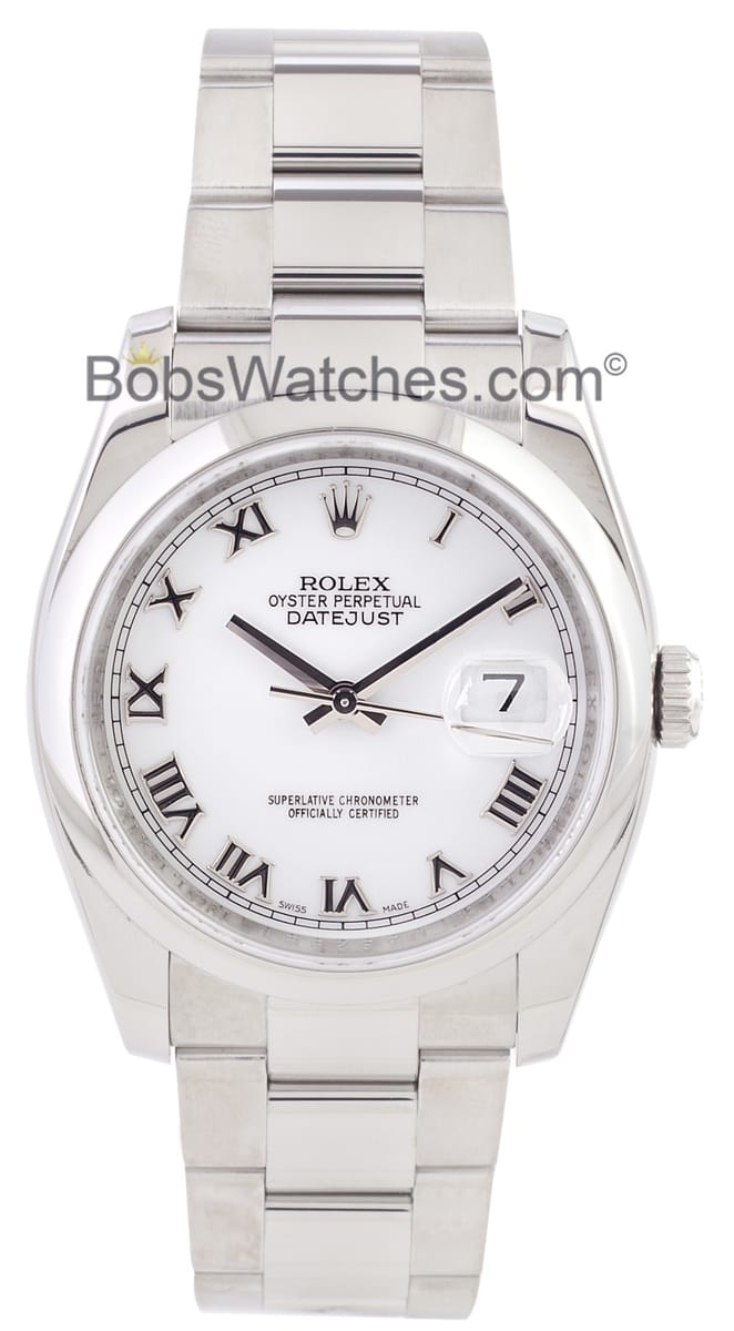 rolex datejust white roman numerals