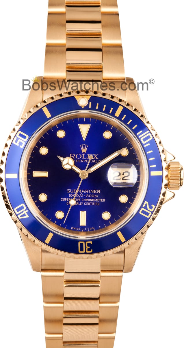 Used Rolex Submariner >> Rolex Submariner Blue Dial 18k Gold 16618 - Low Prices ... Used Rolex Submariner >> Rolex Submariner Blue Dial 18k Gold 16618 - Low Prices ...