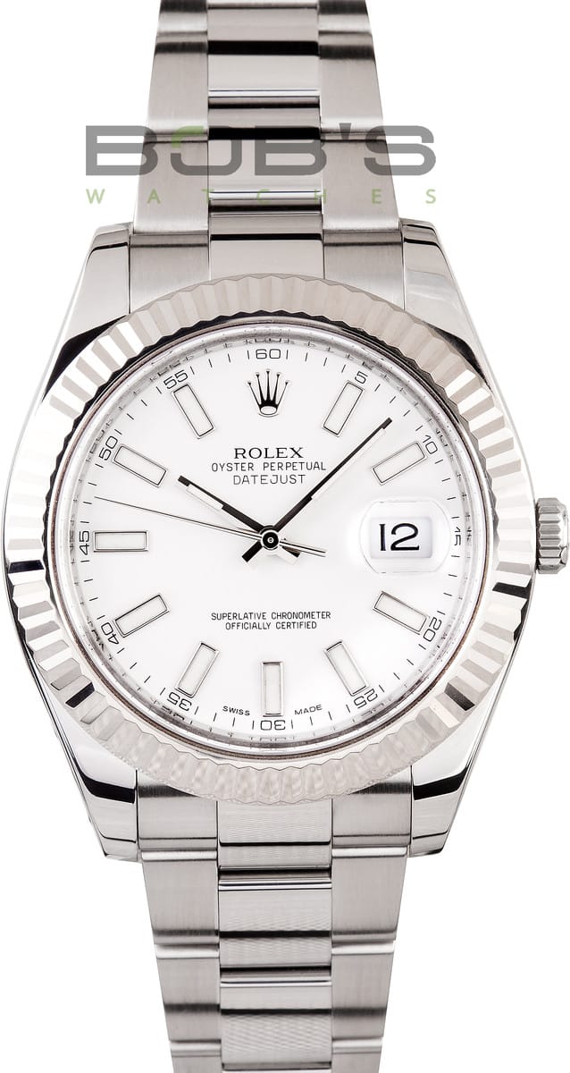 rolex datejust 41mm white dial