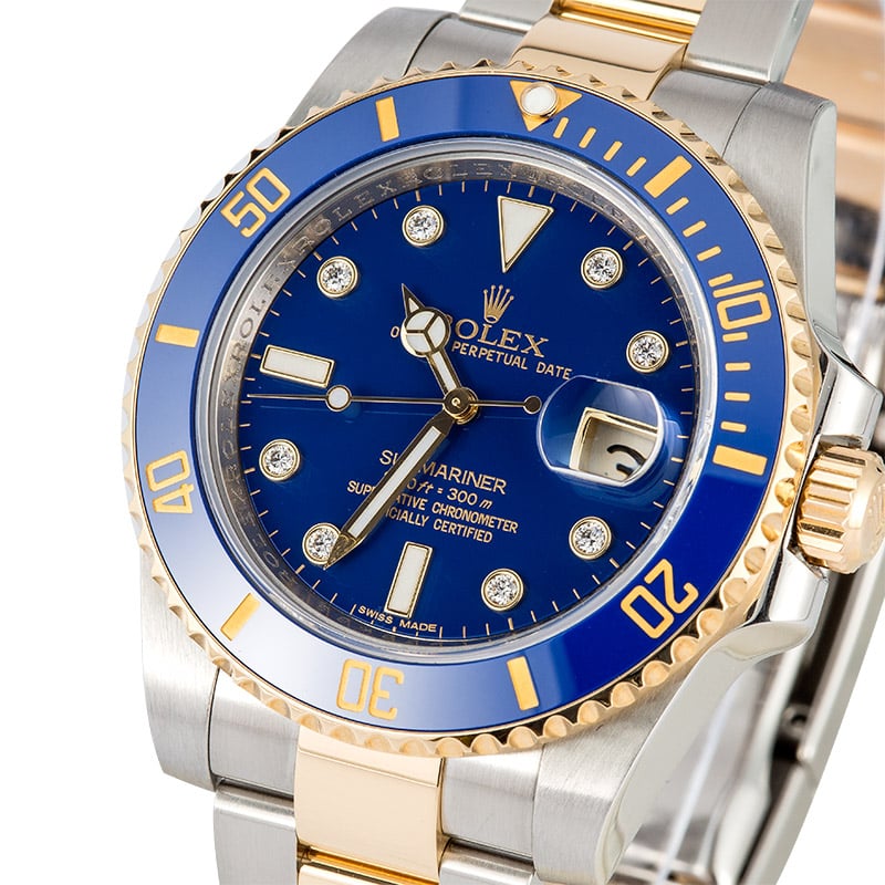 Rolex Submariner 116613 Blue Dial with Diamonds