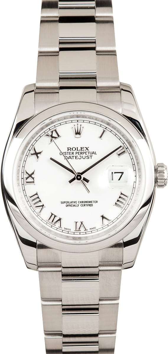 rolex datejust white roman numerals
