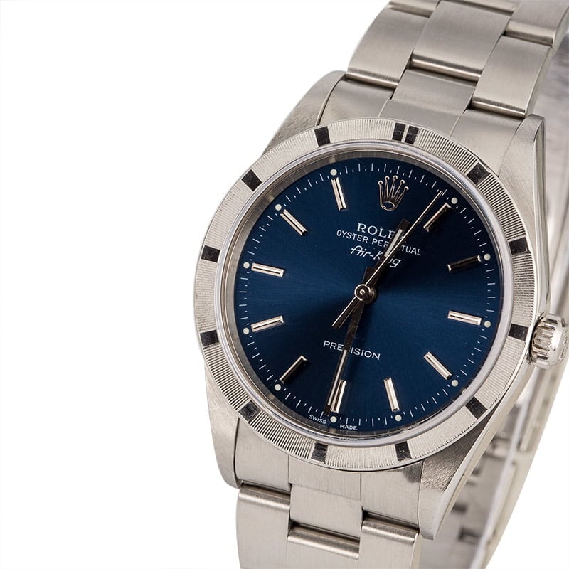 PreOwned Rolex Air-King 14010 Blue Index Dial