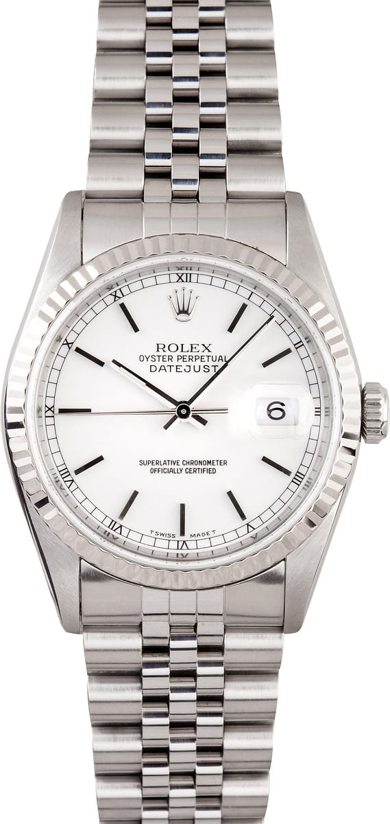 datejust white gold and stainless steel automatic