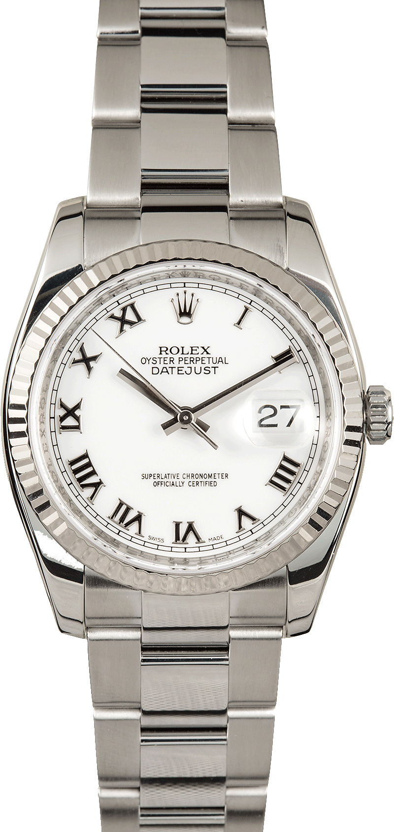 rolex datejust oyster roman dial steel bobswatches