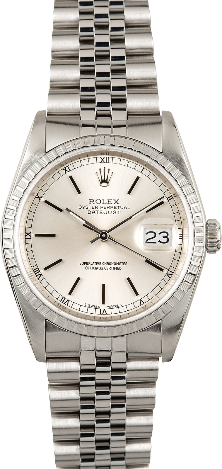 Rolex Datejust 16220 Engine Turned Bezel