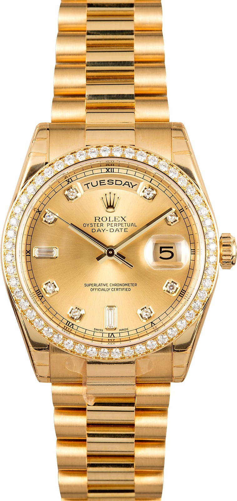 date rolex president diamond