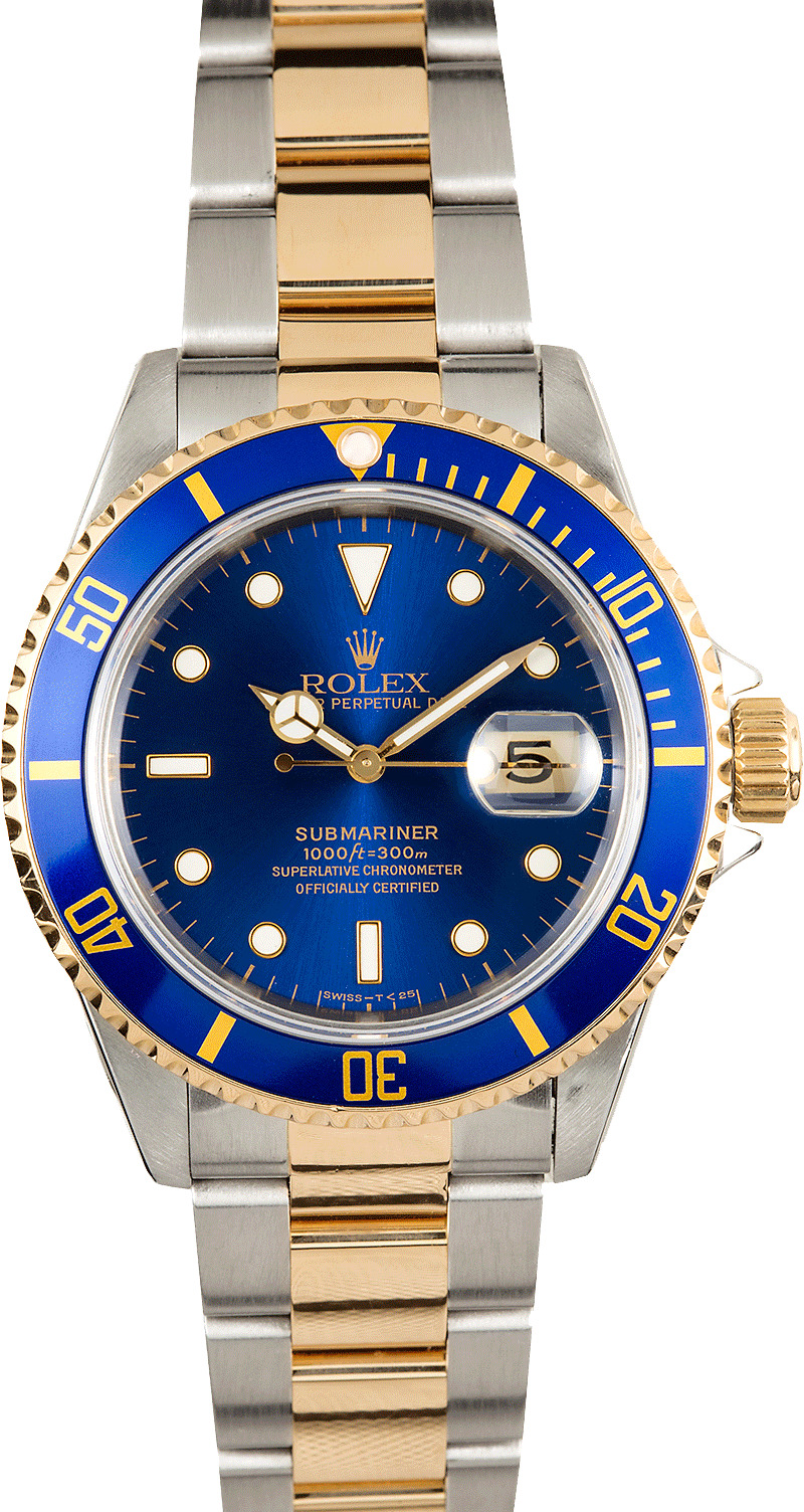 Rolex TwoTone Blue Submariner 16613