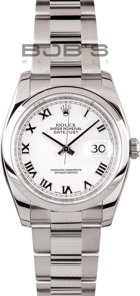 rolex datejust white roman numerals