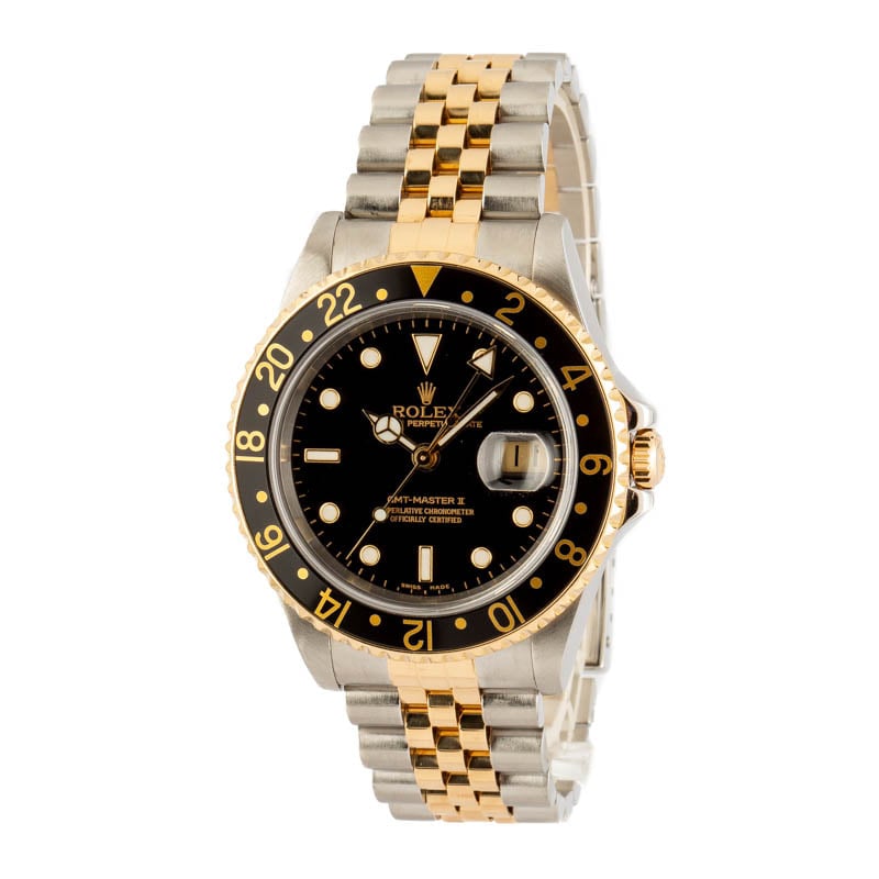Pre-Owned Rolex GMT Master II Stainless Steel and Gold Mens Watch 16713