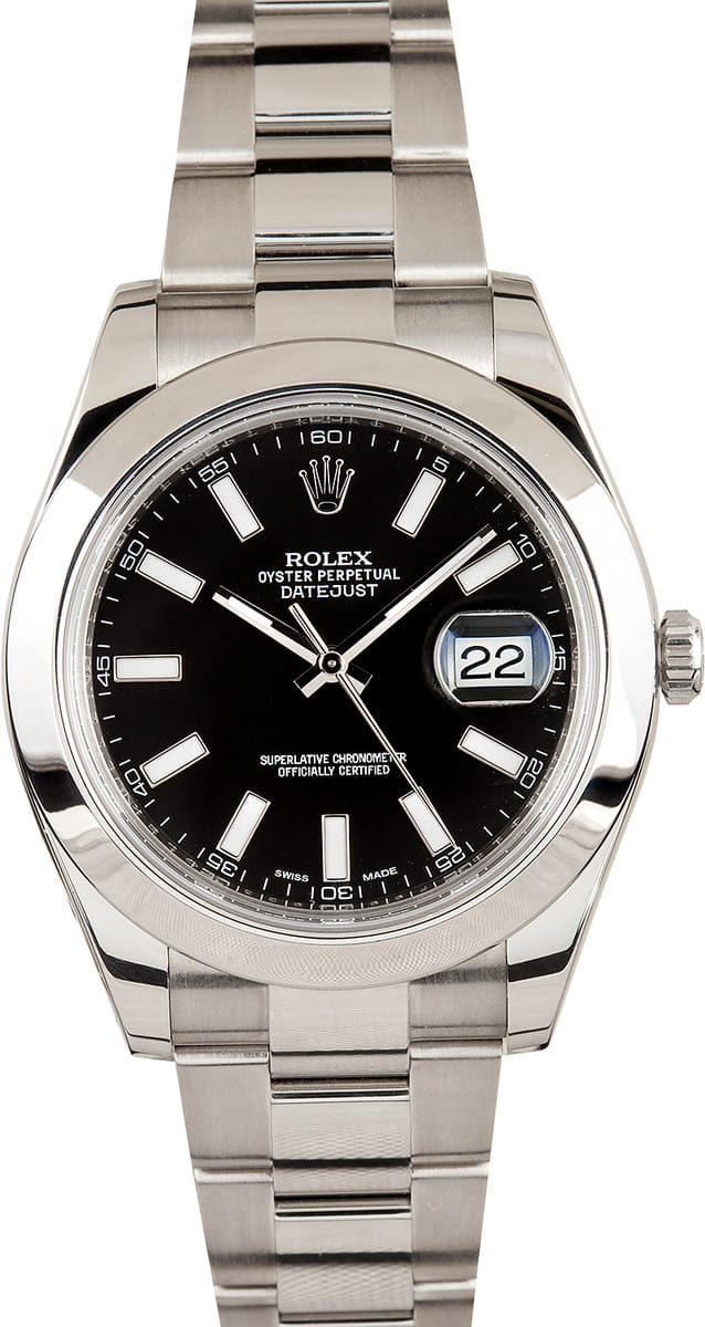 rolex datejust steel black dial