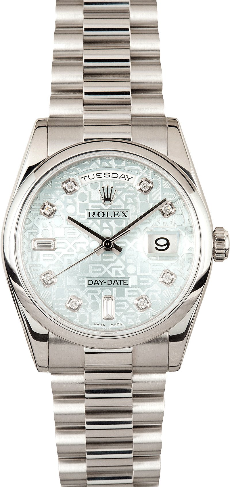 rolex day date platinum on wrist