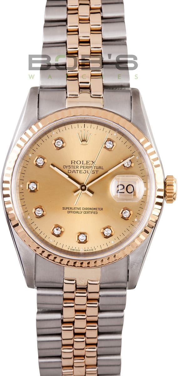 rolex 16233 gold with diamonds