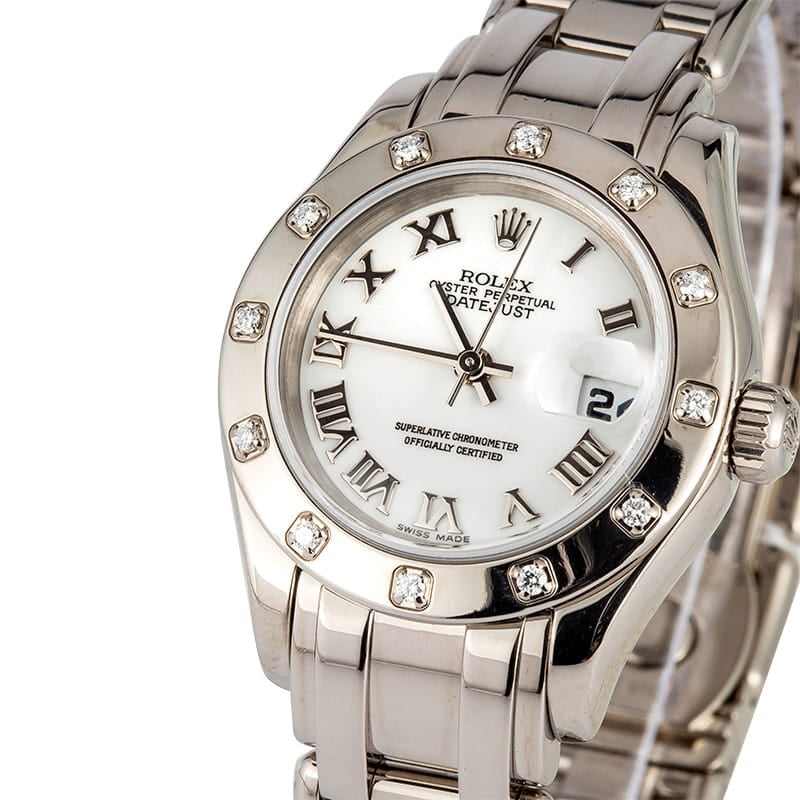 Lady Rolex Pearlmaster 80319 White Dial