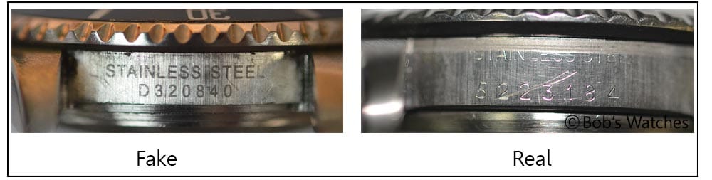 real vs fake rolex stampings