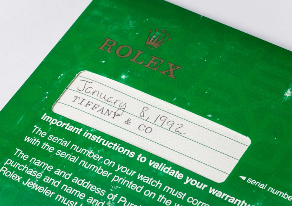 Rolex Card - papers